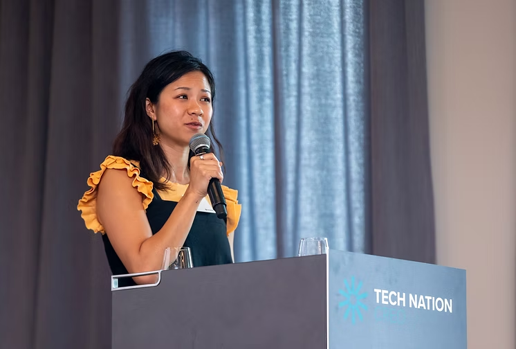 Kim speaking at Tech Nation